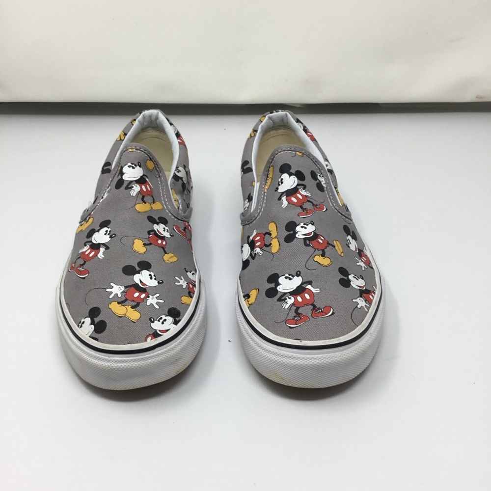 Disney Mickey Mouse Women’s Slip-On Sneakers - Gray and Red